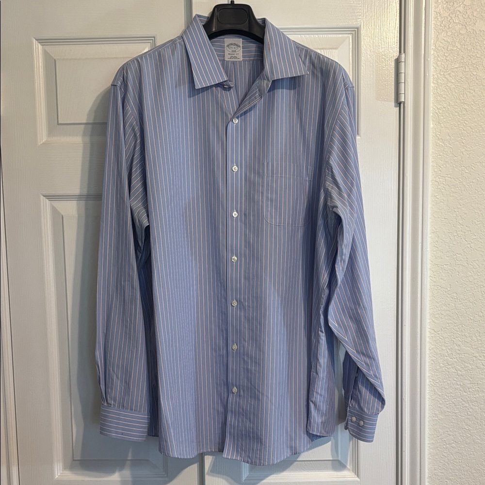 Brooks Brothers Blue and White Pinstripe Dress Shirt